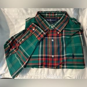 Ralph Lauren Preppy Classy Plaid Button Down L/S Collared Blaire Shirt - XL